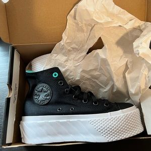 Converse black/white platform high tops